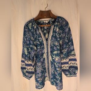 Sundance Teal and White Cotton Silk Prairie Boho Cottagecore Softgirl
